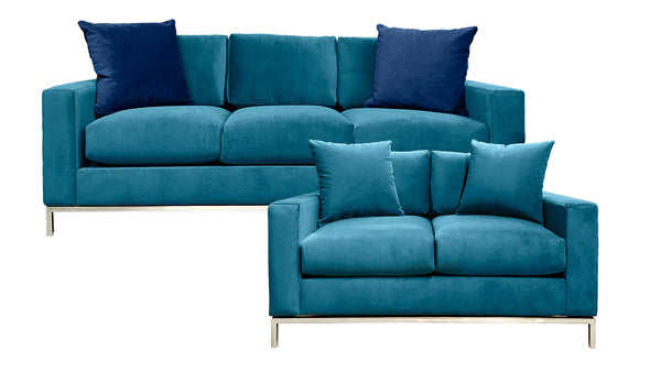 Marley 2 Pc Caribbean Blue Soap & Loveseat