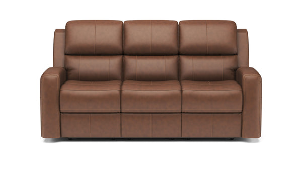 Sofá Saddle Brown de Piel P3 Reclinable Eléctrico