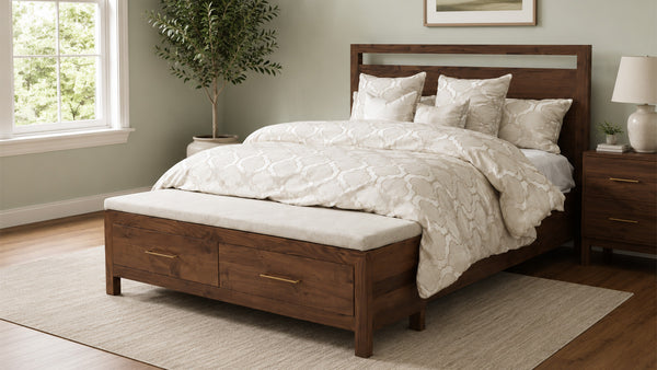 London King Solid Wood Amish Storage Bed