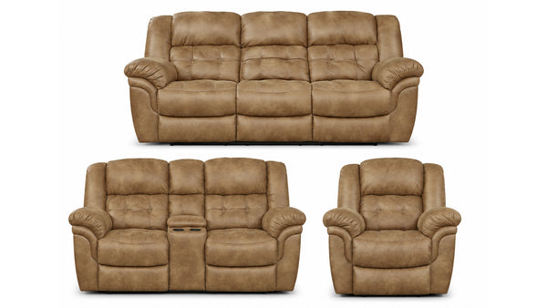 Frontier Almond P1 Power Reclining 3pc Set | Sofa, Loveseat & Recliner | Made in USA