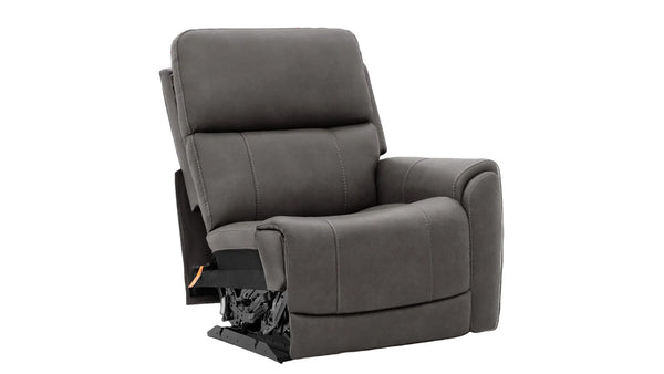Gray recliner chair on a white background