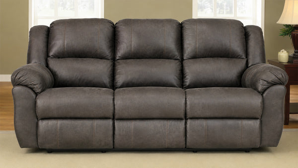 Homestretch Tumbleweed Manual Reclining Sofa | Made in USA | Dark Grey Microfiber