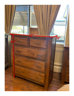 Red Hawk Valley Solid Maple Wood Modern 5-Drawer Chest