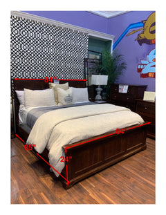 King Size Gladewater Solid Black Cherry Wood Bed Frame