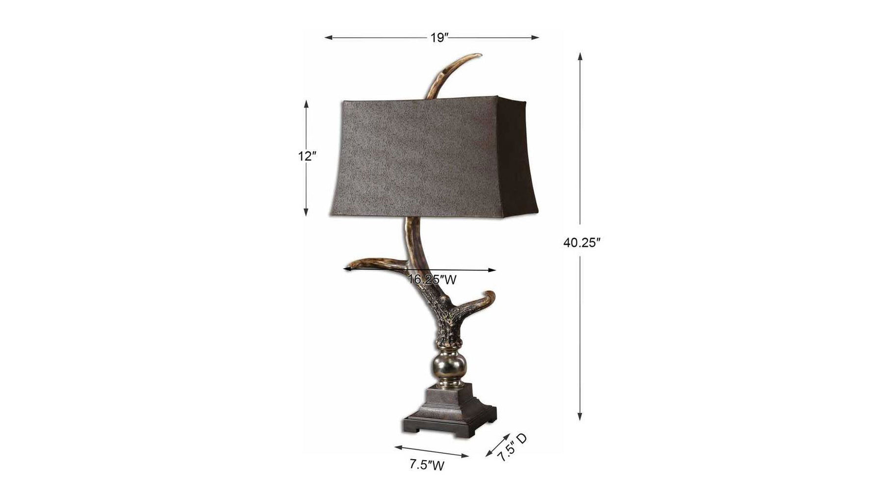 STAG HORN TABLE LAMP WITH DARK SHADE