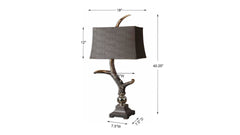 STAG HORN TABLE LAMP WITH DARK SHADE