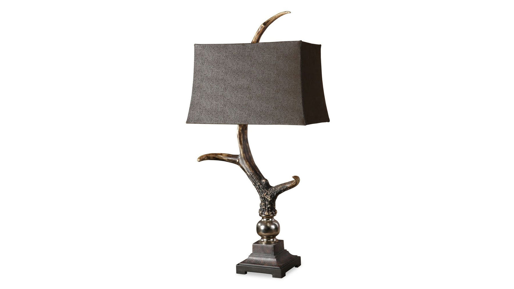 STAG HORN TABLE LAMP WITH DARK SHADE
