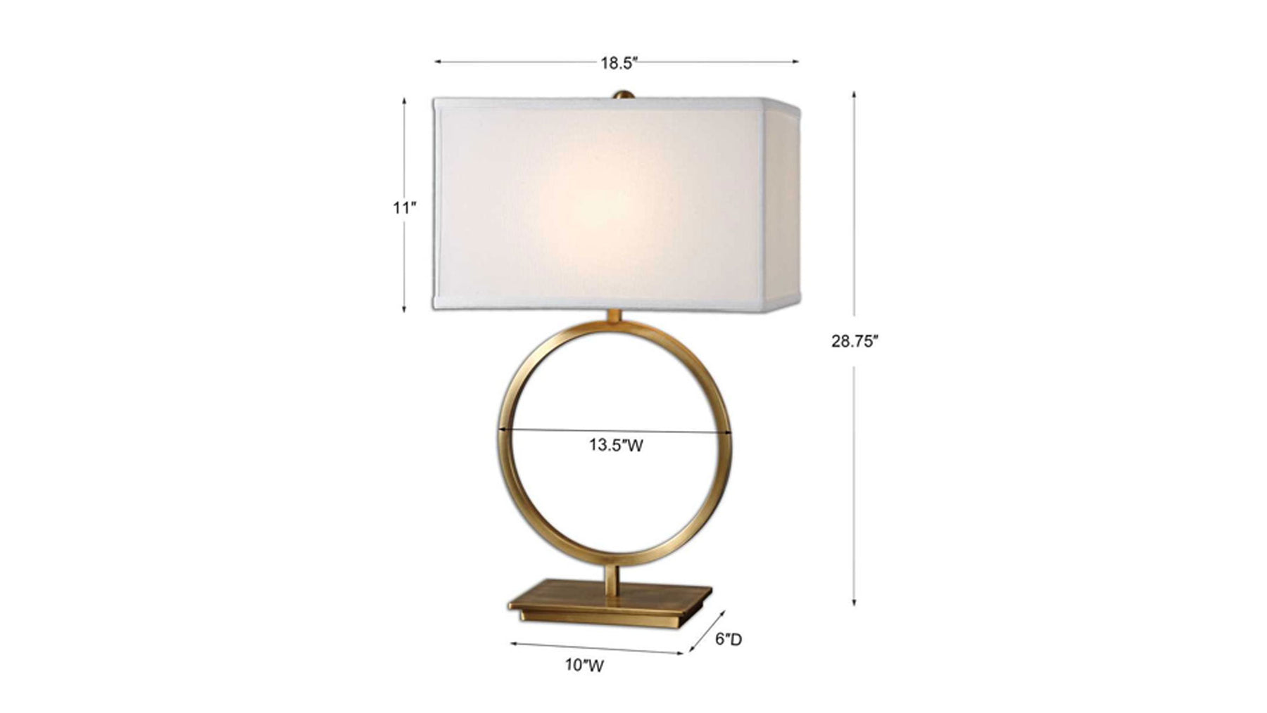 Duara Table Lamp Gold Base Warm Light – In Stock | Gallery Furniture