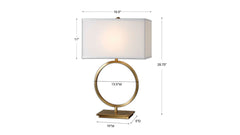 Duara Table Lamp Gold Base Warm Light – In Stock | Gallery Furniture