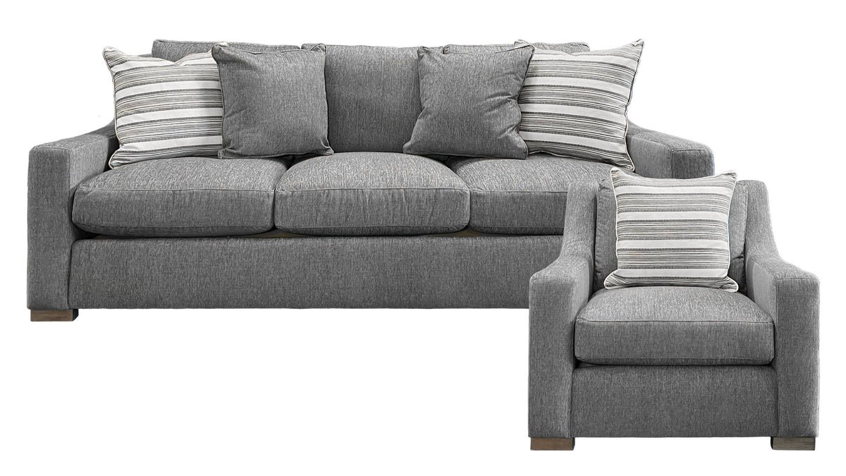 2pc Germain Charcoal Sofa & Chair