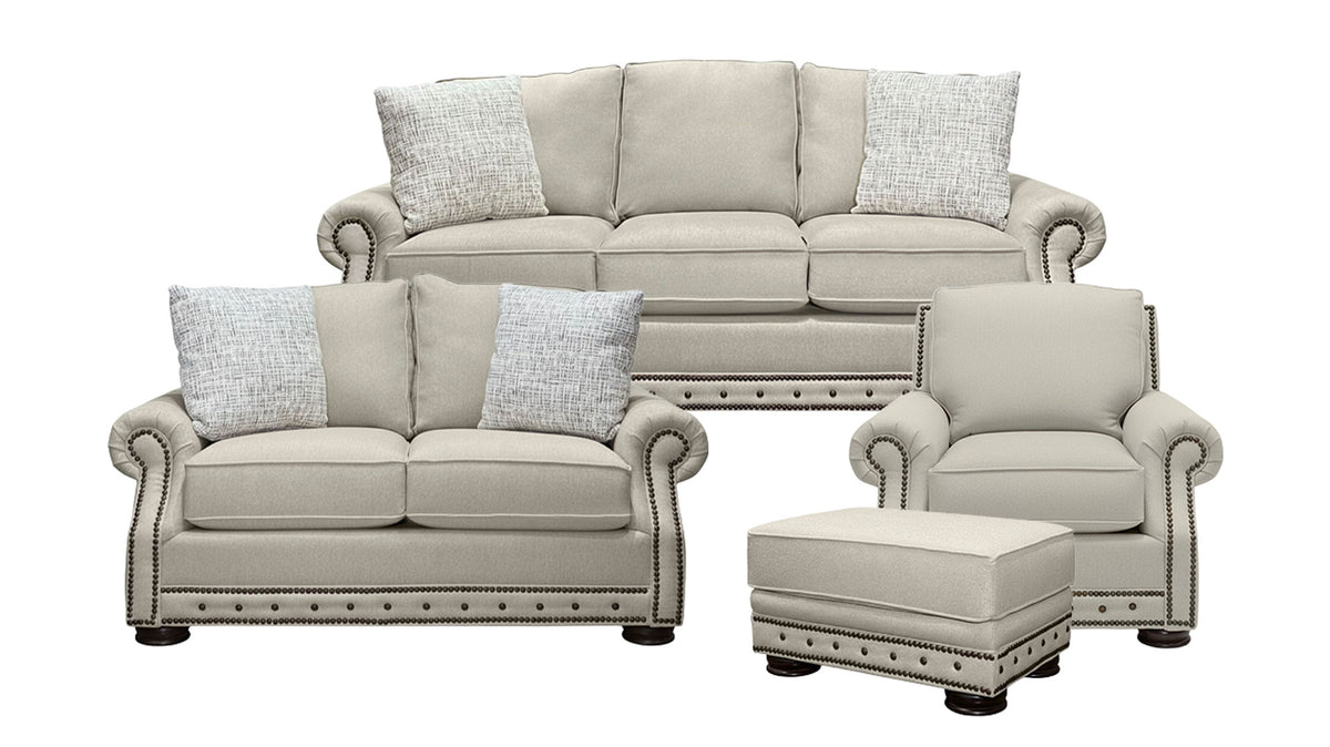 4pc Solara Oatmeal Sofa, Loveseat, Chair & Ottoman by Mayo Furniture | Made in USA | Gallery Furniture