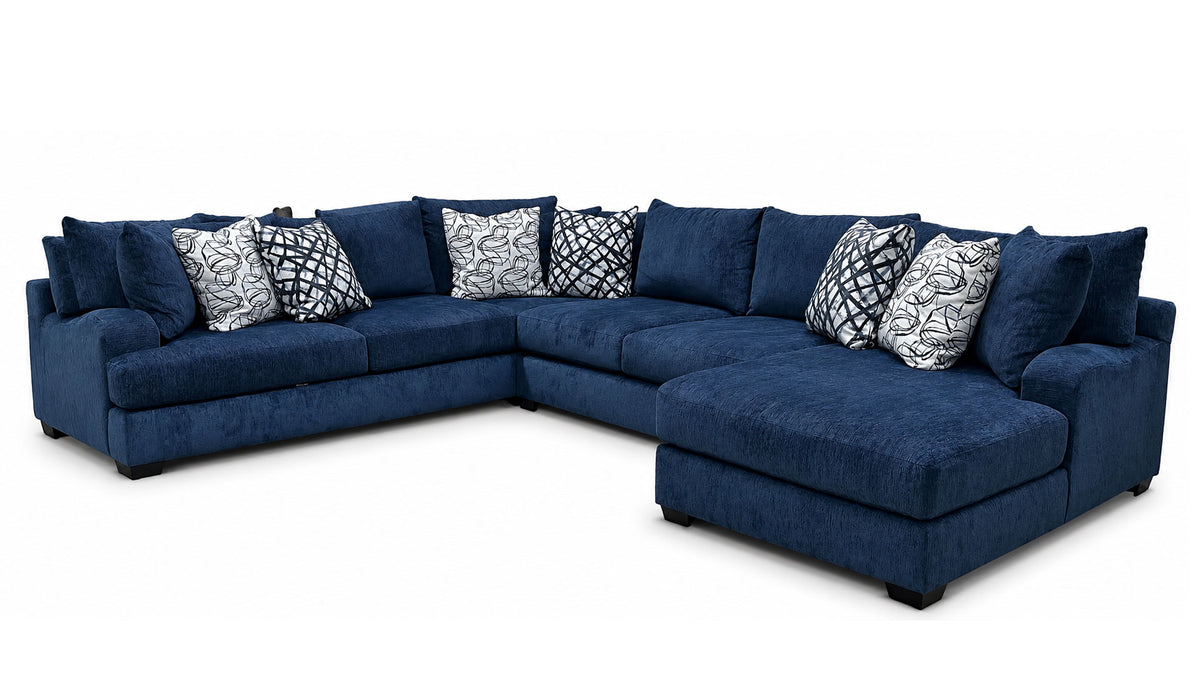 4pc Suave Navy Sectional | Made in USA Sectional Sofa | Gallery Furniture