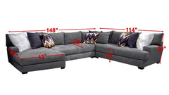 Sensation Charcoal Left Arm Facing Chaise Sectional