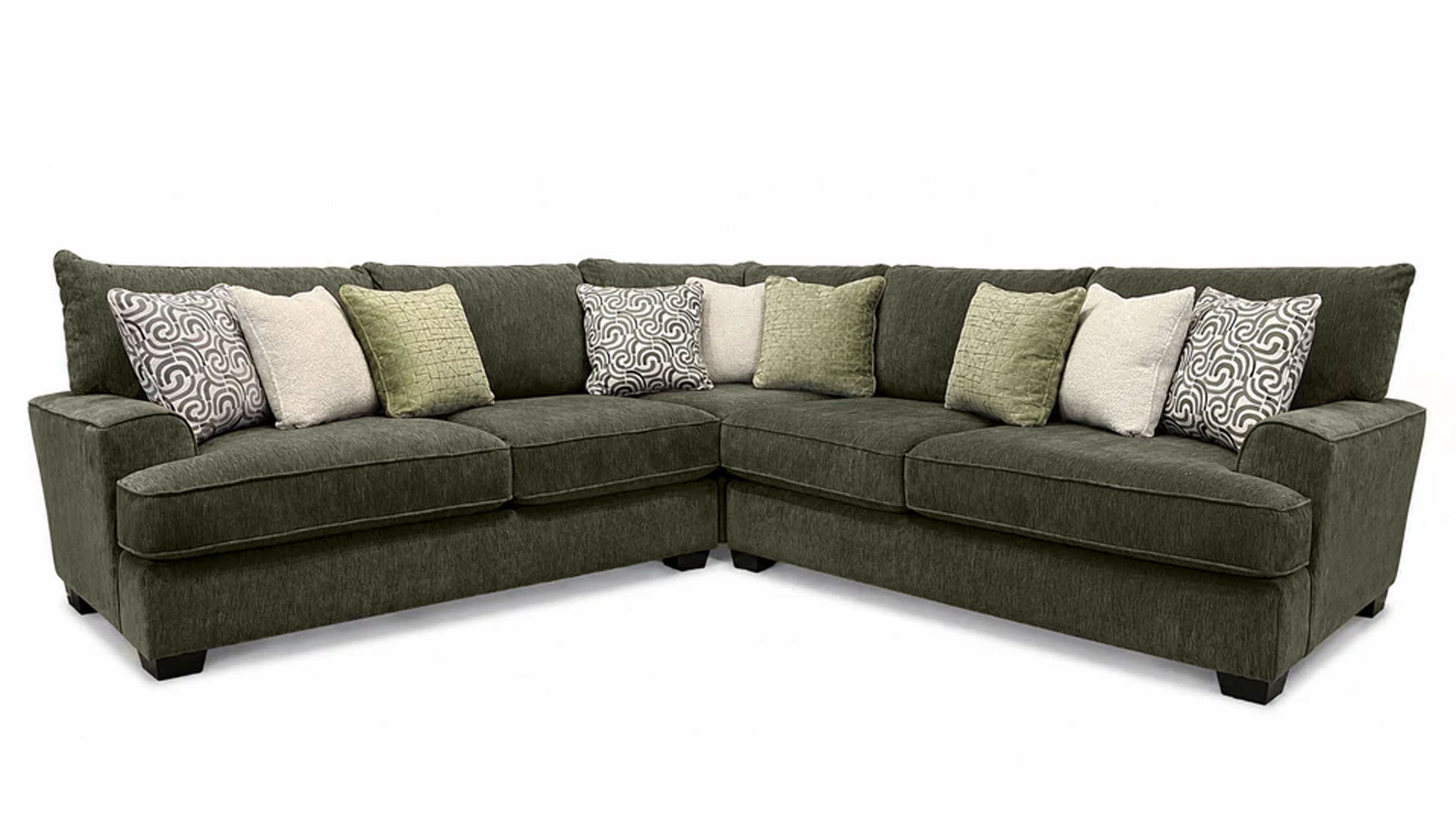 Madrid Moss Performance Fabric 3pc Sectional