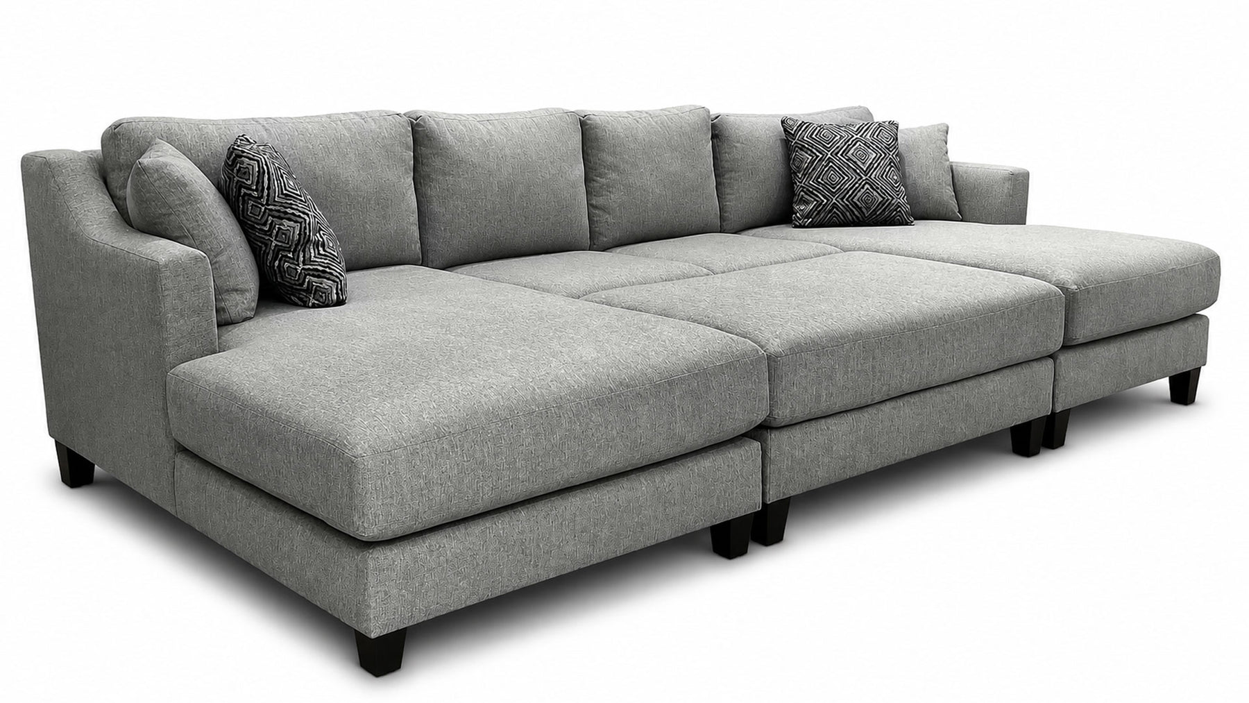 Greenlight Marque Slate 3pc Sectional with Ottoman | Upholstered Sectional Sofa | Gallery Furniture