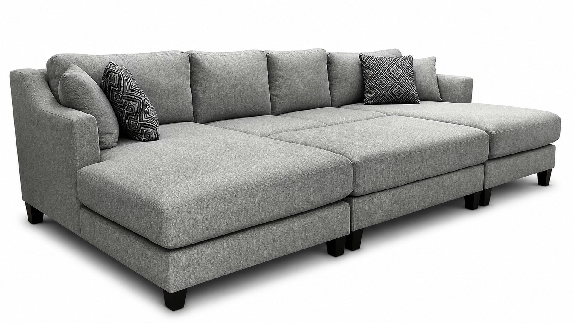 Greenlight Marque Slate 3pc Sectional with Ottoman | Upholstered Sectional Sofa | Gallery Furniture