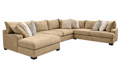 Two Tone Pecan 4pc Sectional Sofa | Upholstered Living Room Sectional | Gallery Furniture