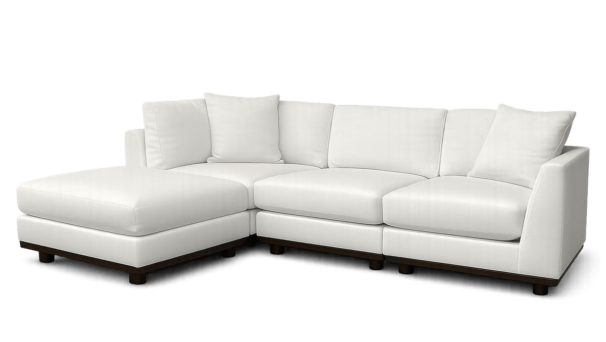 4pc Westwood Fletcher Snow Modular Sectional with Bumper | Sectional Sofa | Gallery Furniture
