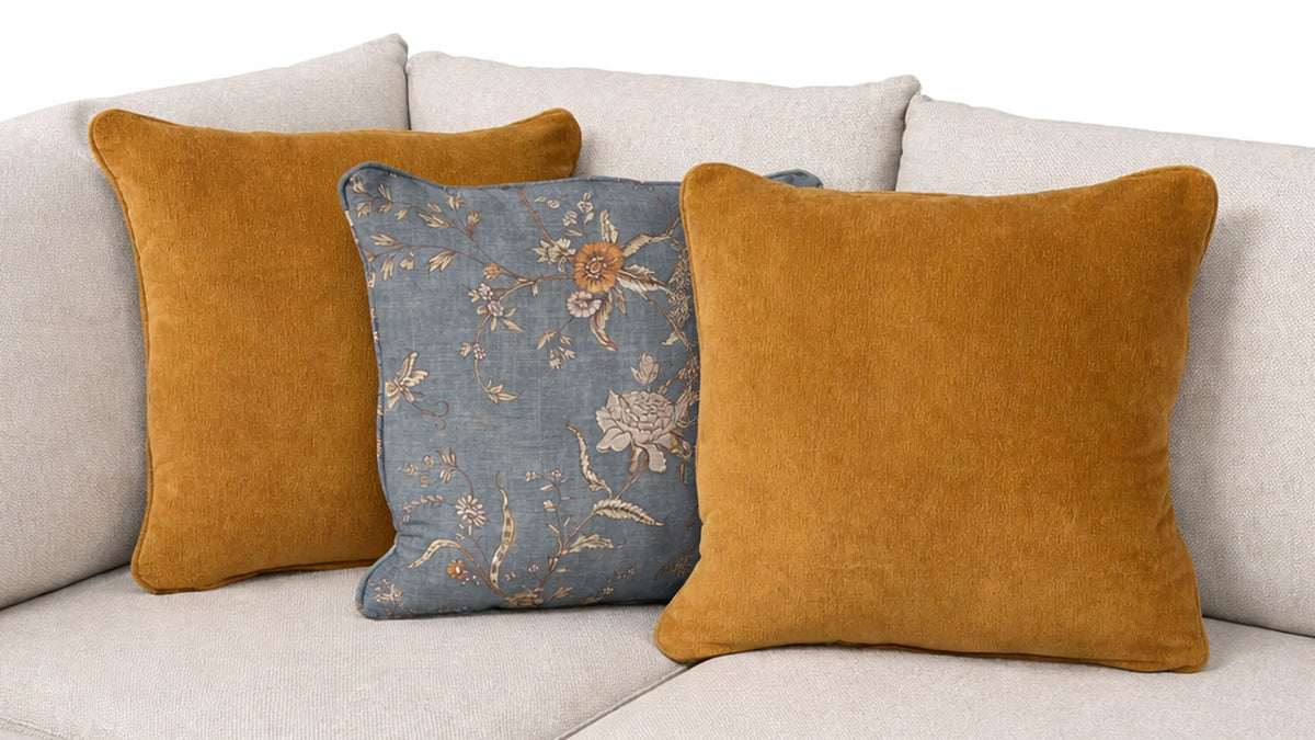 Solara Straw 4-Piece Modular Sectional Sofa & Ottoman with Crypton Fabric | Gallery Furniture