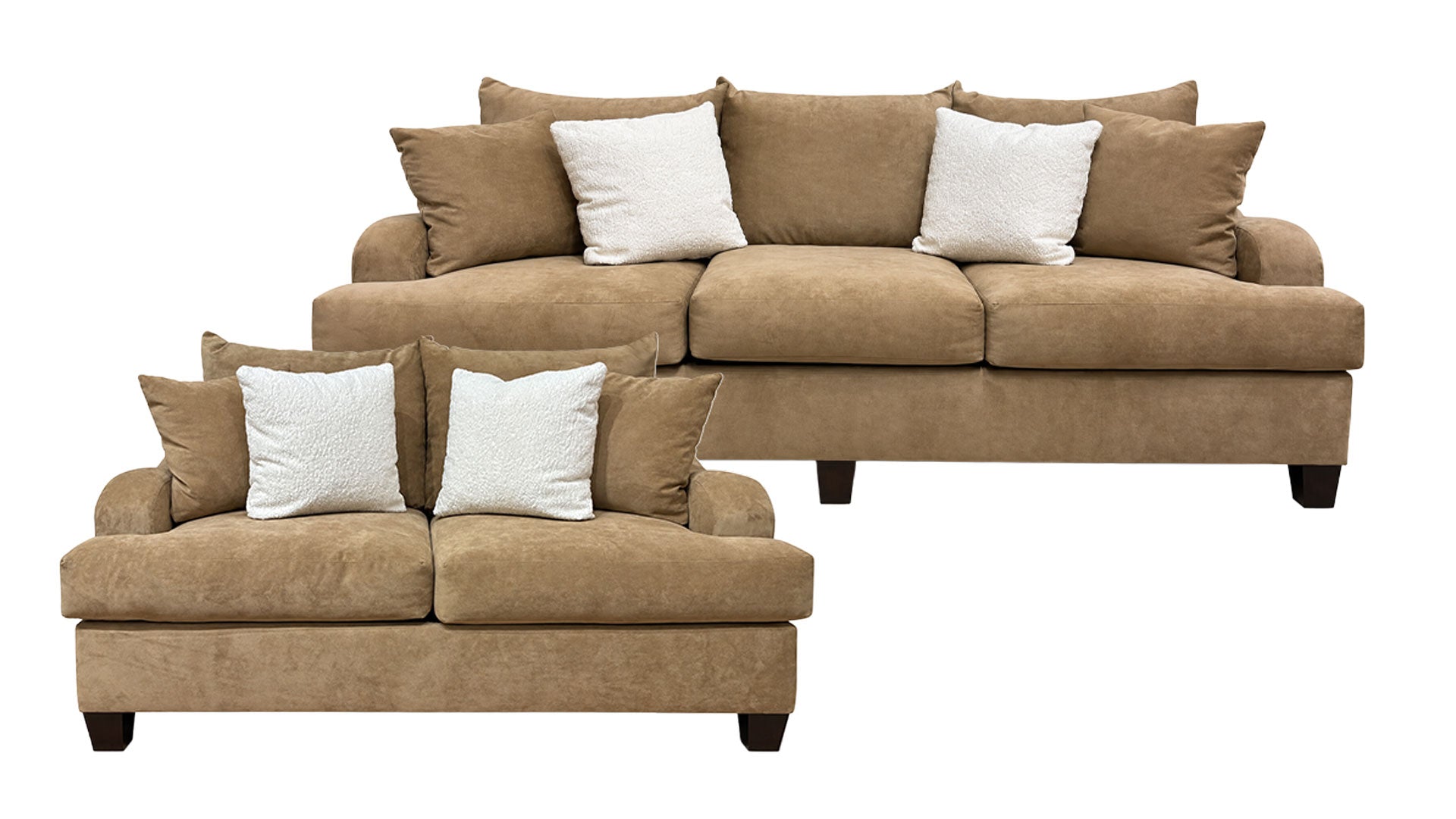 2pc Pecan Sofa & Loveseat Set | Gallery Furniture