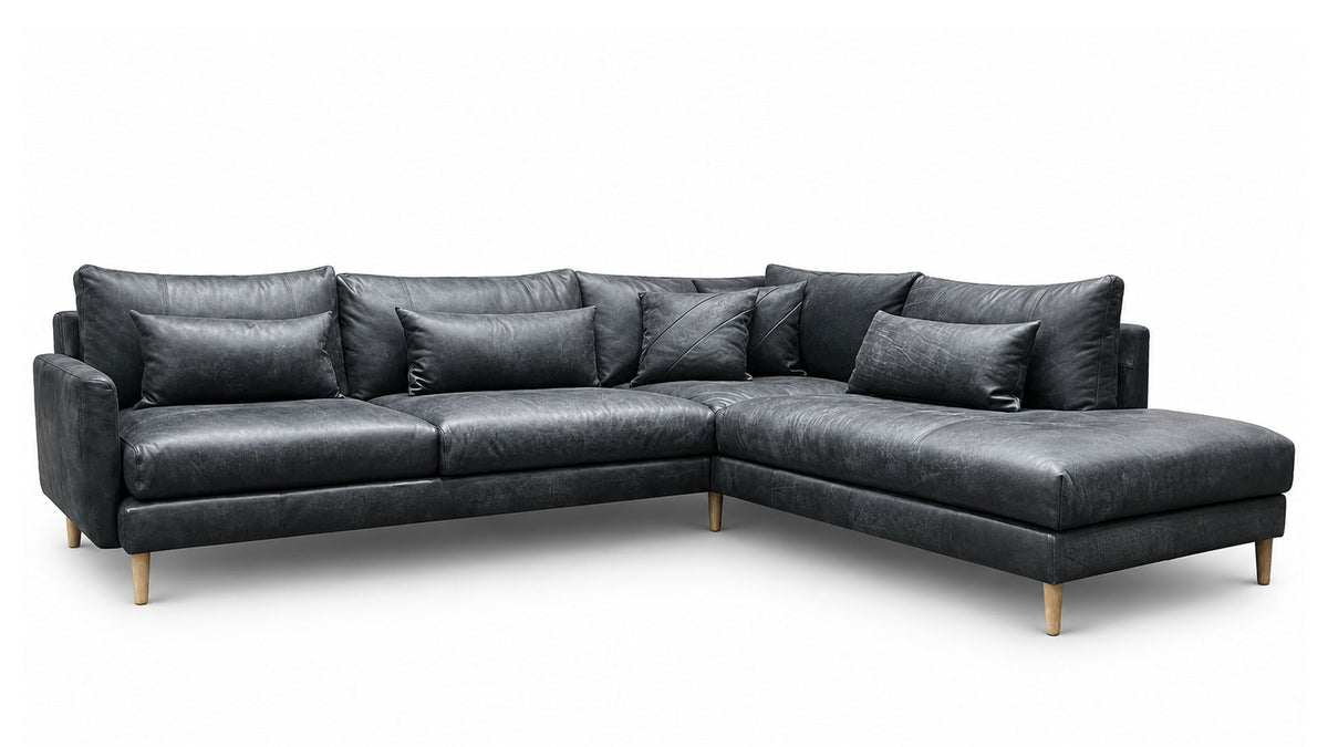Liam Nature 3pc Leather Sectional | Premium Leather Sectional Sofa | Gallery Furniture