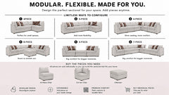 Degorgeous Ash 4-Piece Modular Sectional Using Revolution Fabric