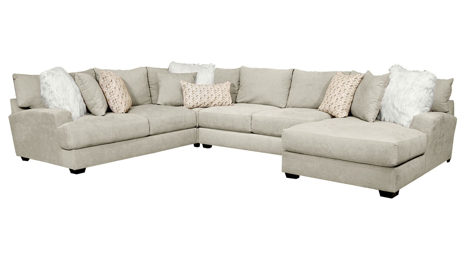 Sensation Crema Brazo Derecho Frente Chaise Seccional