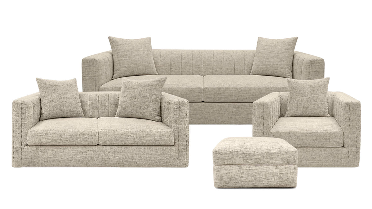 Montage Birch 4pc Living Room Set | Sofa, Loveseat, Chair & Ottoman by Jonathan Louis | Gallery Furniture