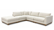 5pc Nesta Gellar Linen Sectional with Ottoman | Gallery Furniture