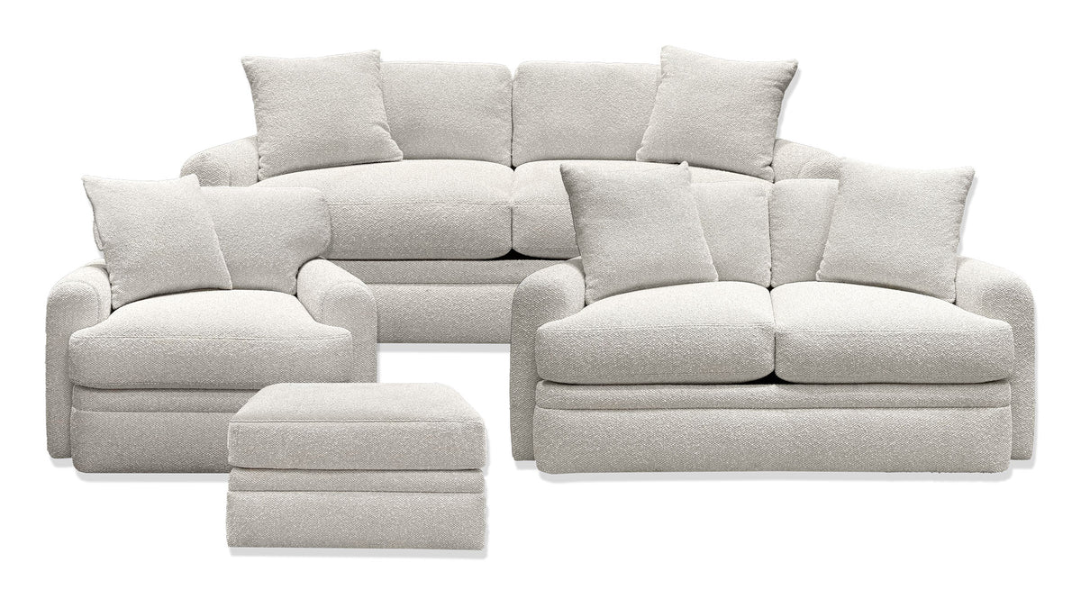4pc Brendy Gellar Linen Sofa, Loveseat, Chair & Ottoman