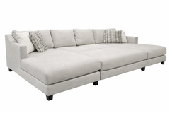 3pc Vibe Fog Sectional & Ottoman - Oversized Contemporary Sectional - Light Gray - Made in Houston