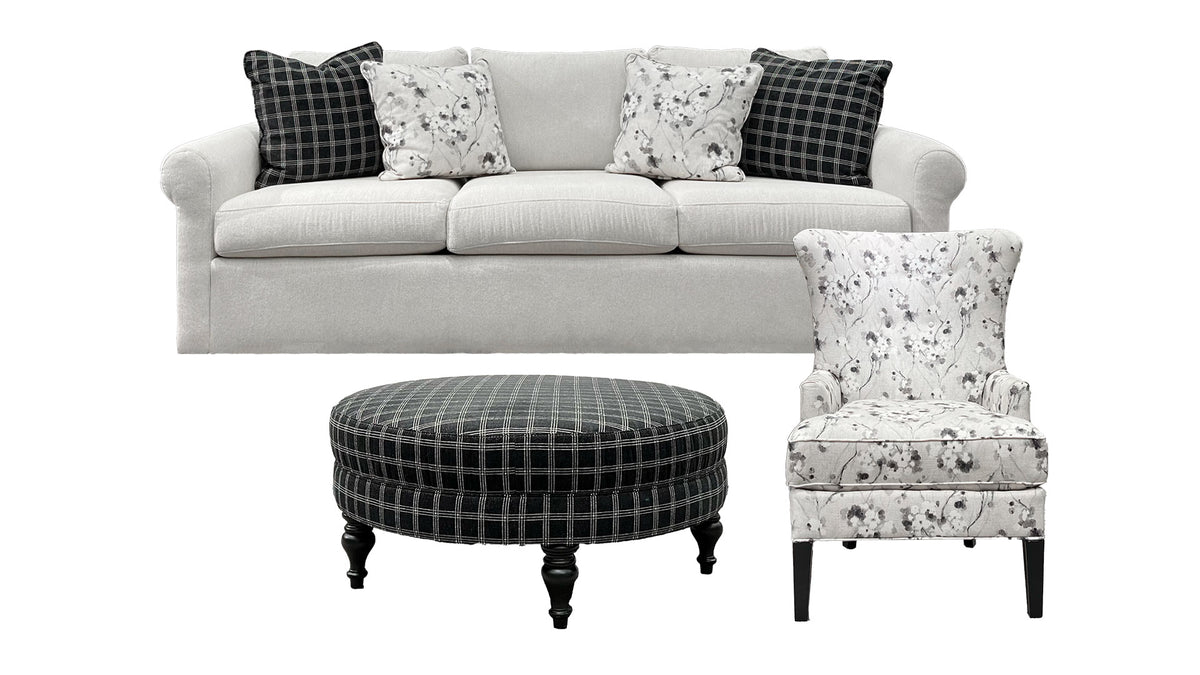 3pc Arden Sofa, Chair & Ottoman