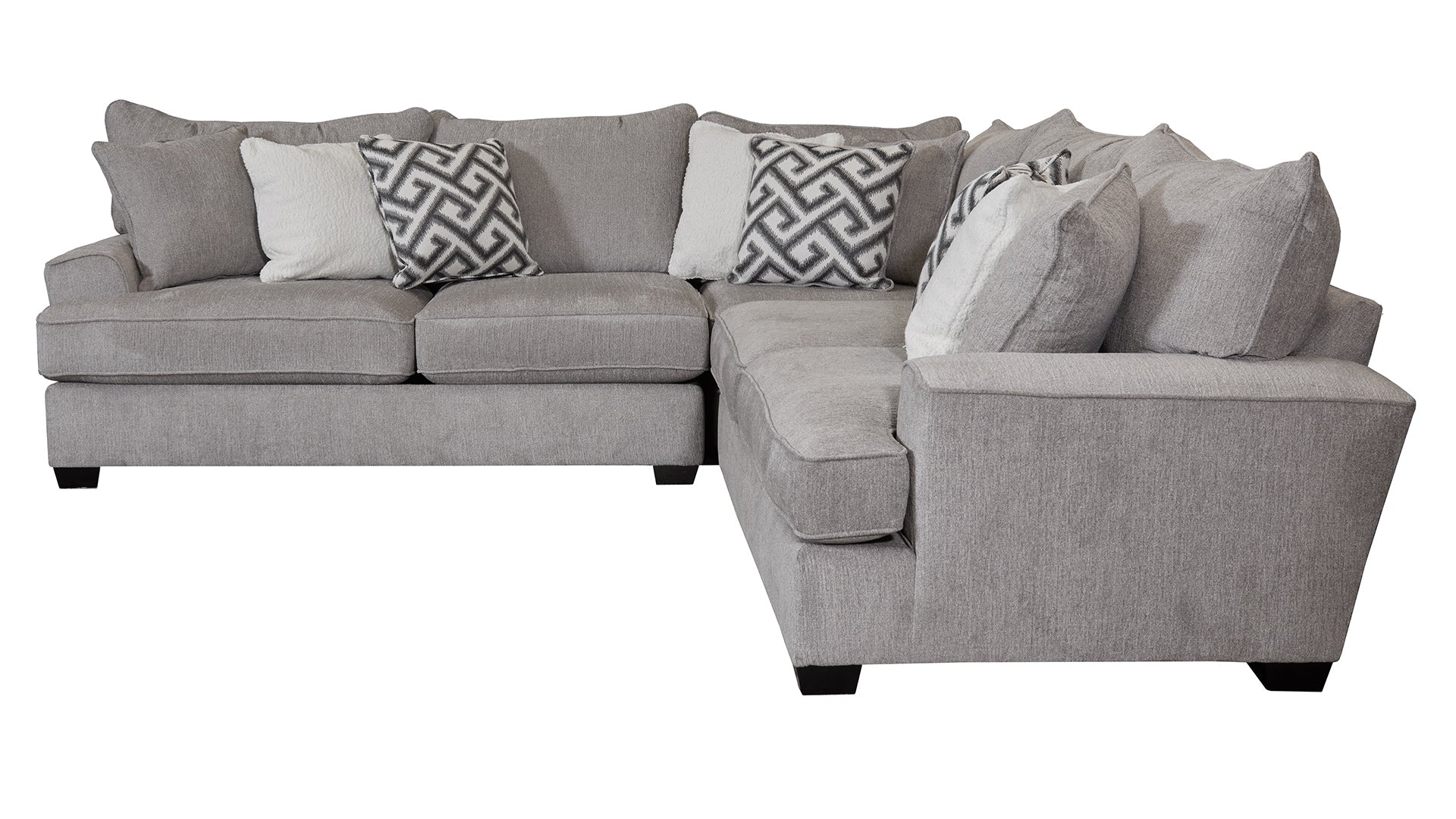 3pc Atlantis Sterling Sectional – Gray Fabric Sectional Sofa Made in USA | Gallery Furniture