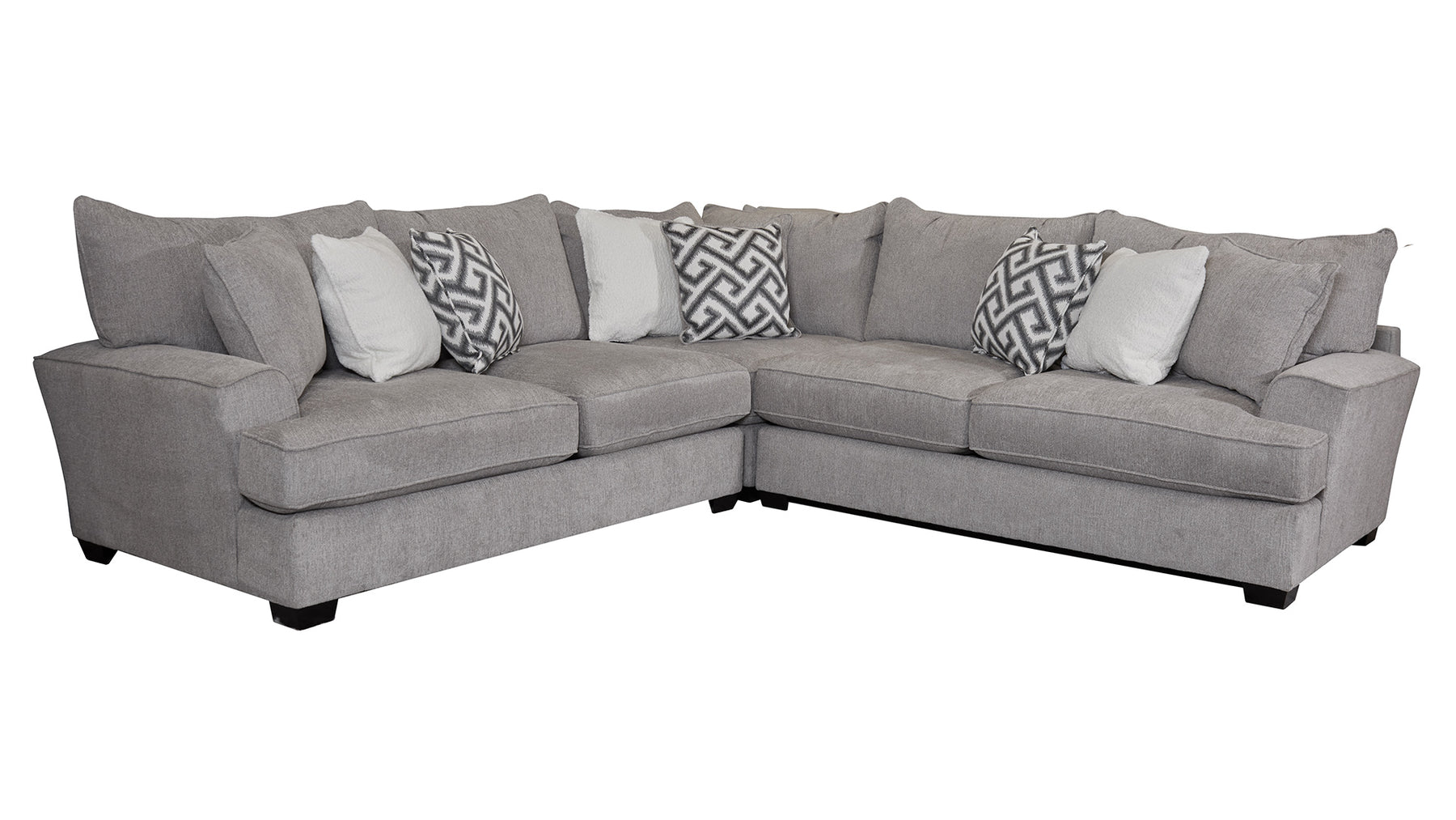 3pc Atlantis Sterling Sectional – Gray Fabric Sectional Sofa Made in USA | Gallery Furniture