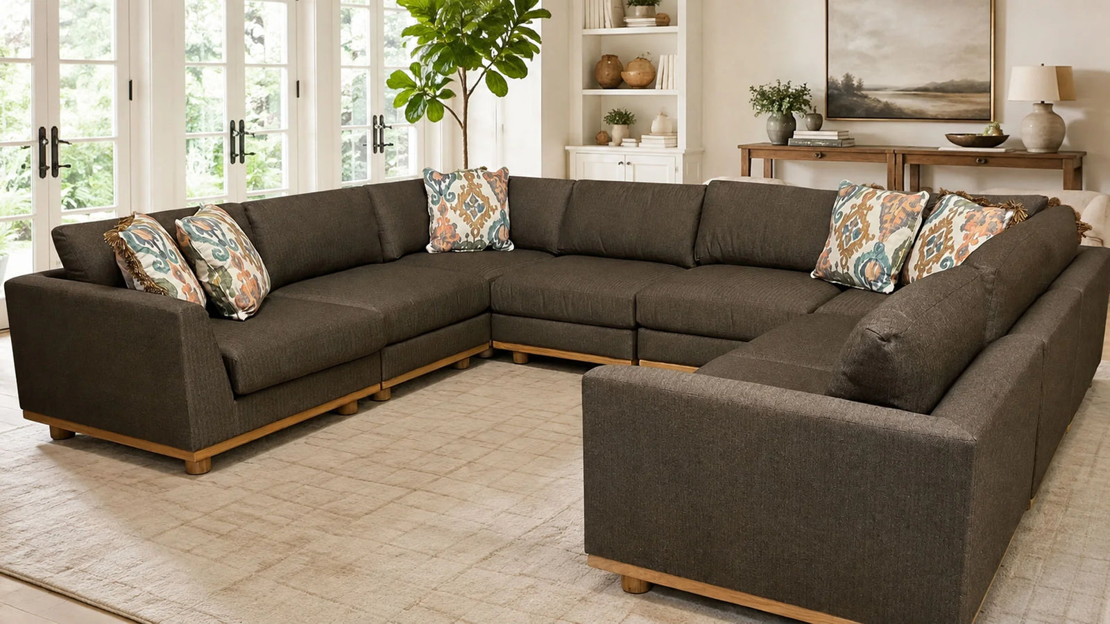 8-Piece Nesta Sectional with Decorative Pillows by Jonathan Louis | Made in USA | Gallery Furniture