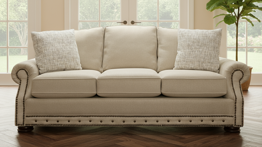 Solara Oatmeal Sofa - Contemporary Upholstered Sofa by Mayo