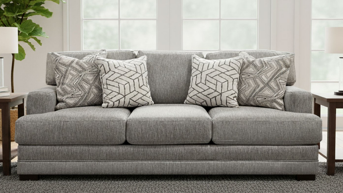 Gallery Furniture Designs Supreme Pebble Sofa | Made in USA | Revive Performance Fabric