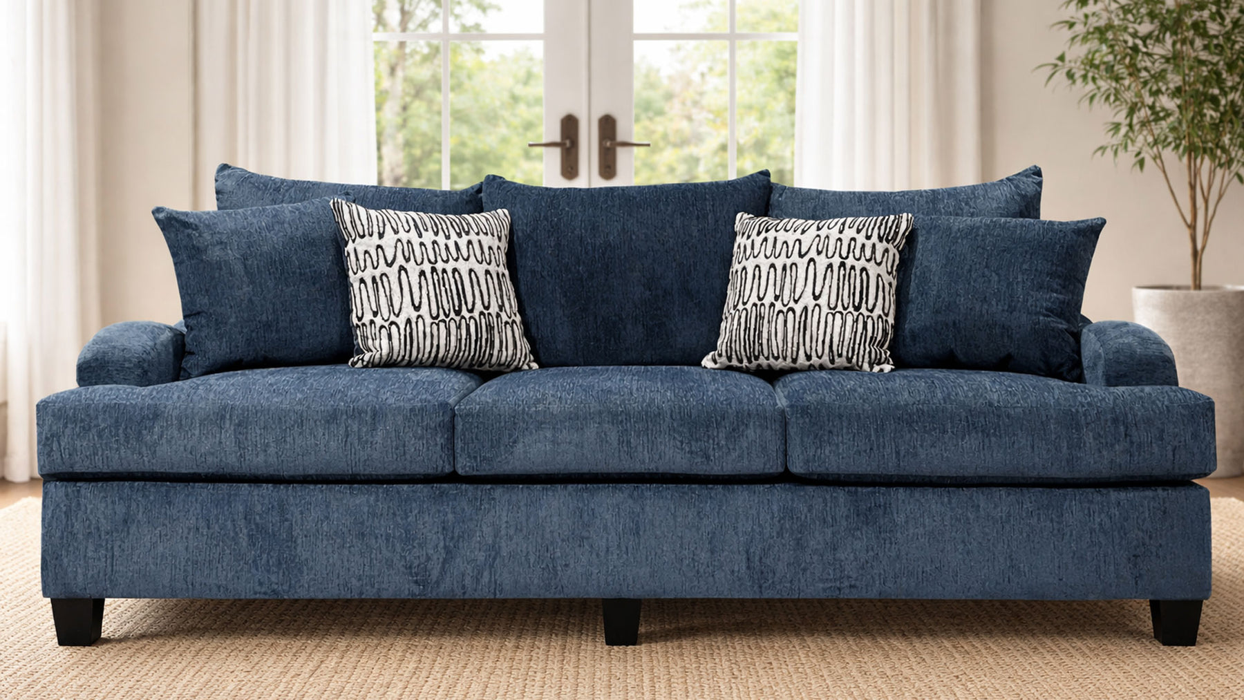 Sofá Suave Navy | Fabricado en EE. UU. | Gallery Furniture