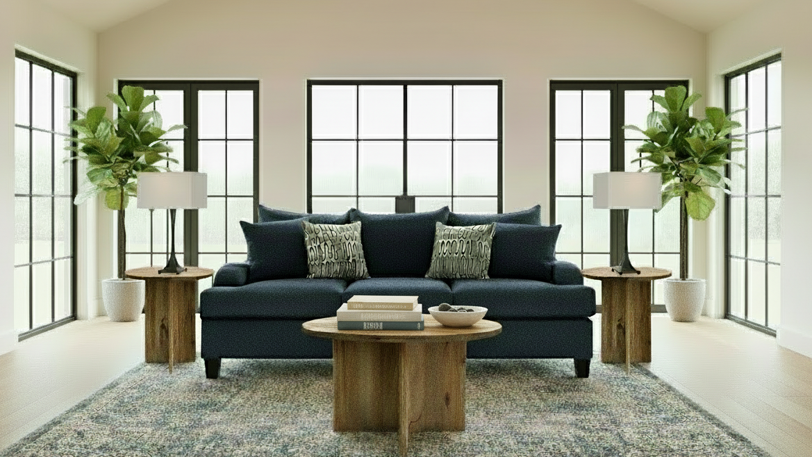 Sofá Suave Navy | Fabricado en EE. UU. | Gallery Furniture
