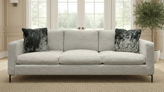 Merino Cotton Sofa by Mayo - Contemporary Track Arm Sofa with Black Metal Legs - Made in Texas