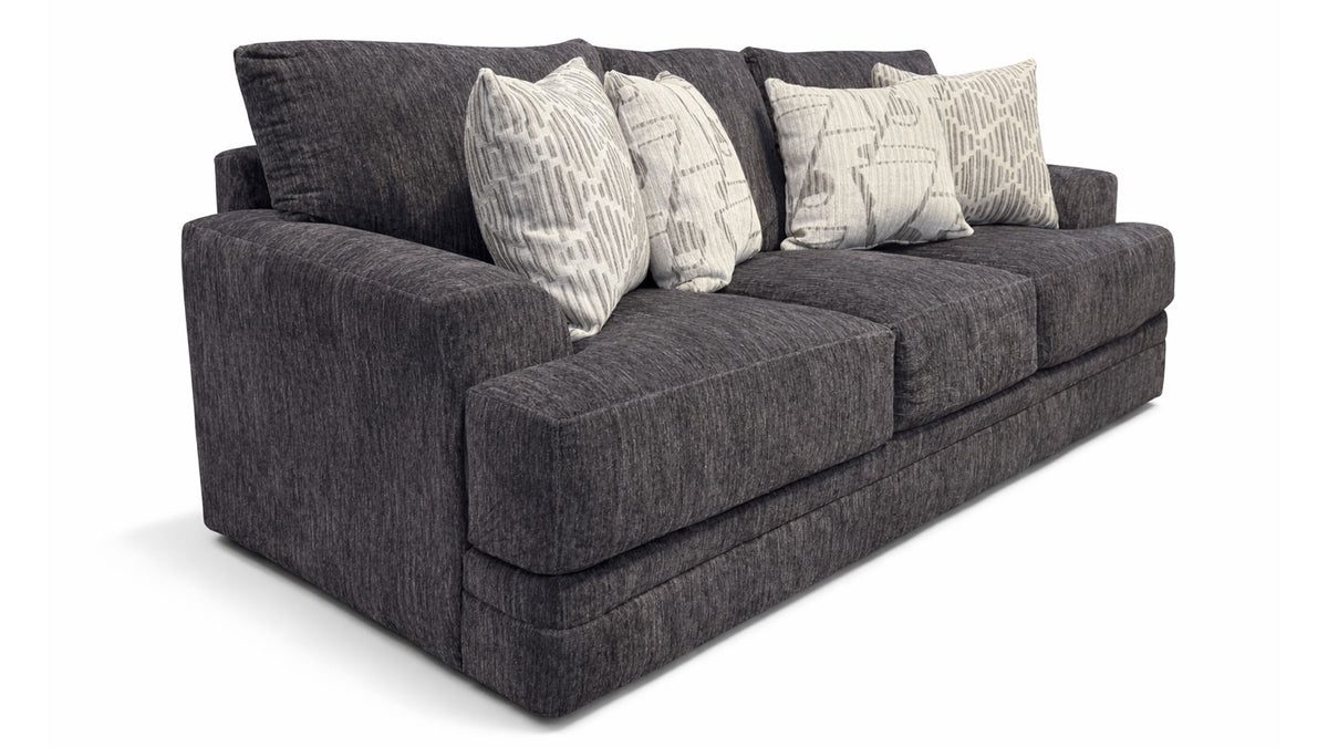Tyson Mineral Gray Sofa – Coil Cushion Couch | Gallery Furniture