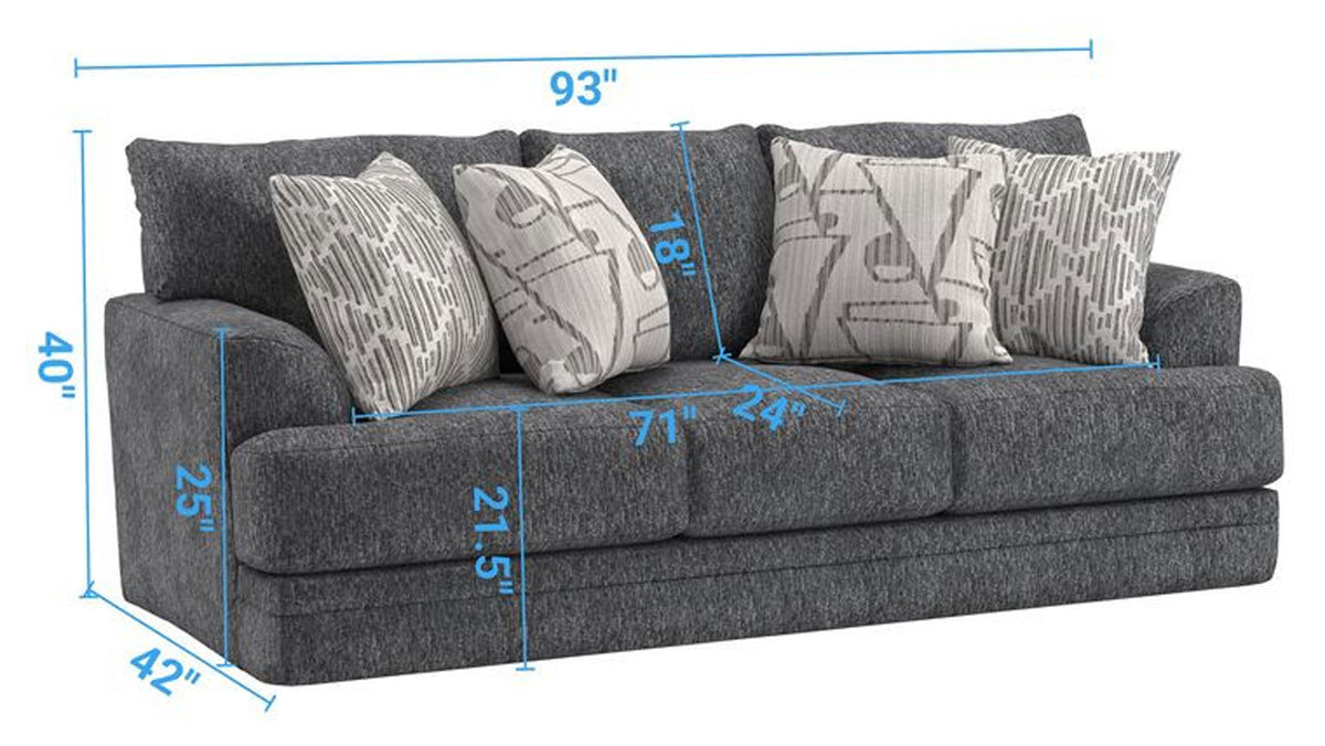 Tyson Mineral Gray Sofa – Coil Cushion Couch | Gallery Furniture