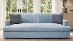 Sierra Marquis Surf Sky Blue Velvet Sofa | Made in USA | Gallery Furniture
