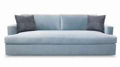 Sierra Marquis Surf Sky Blue Velvet Sofa | Made in USA | Gallery Furniture