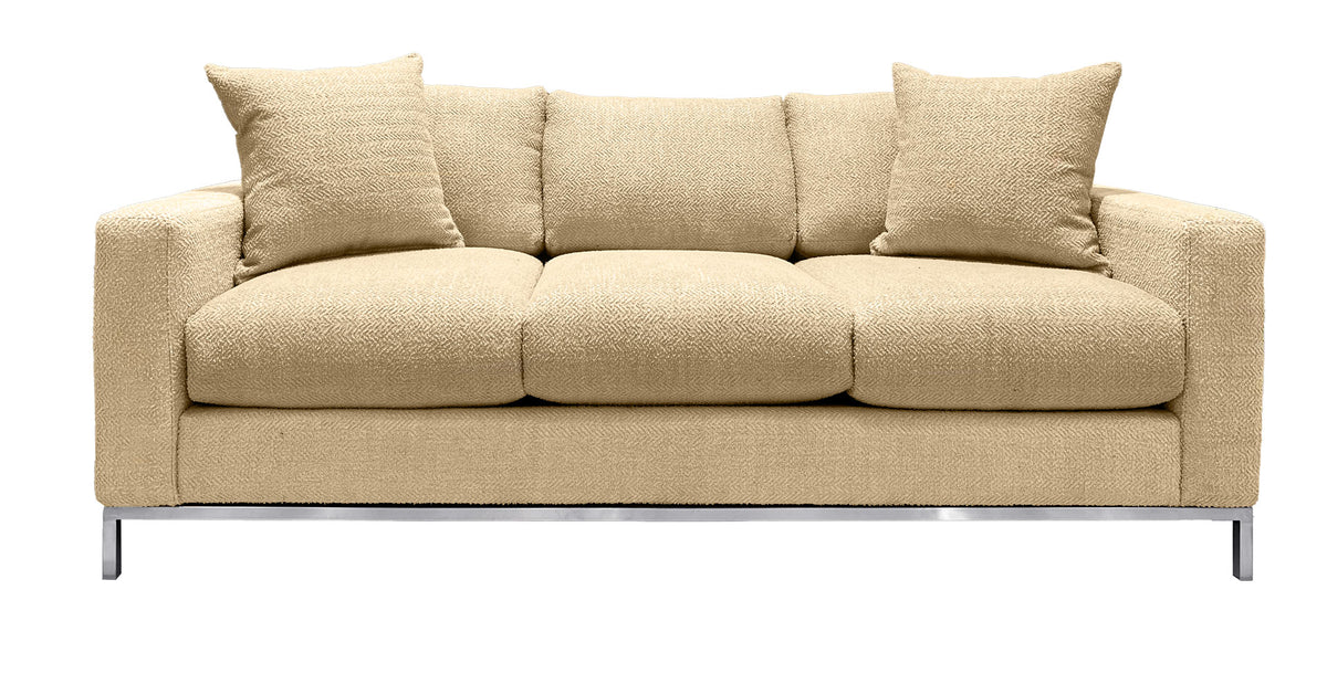 Marley Wheat Sofa with Decorative Pillows