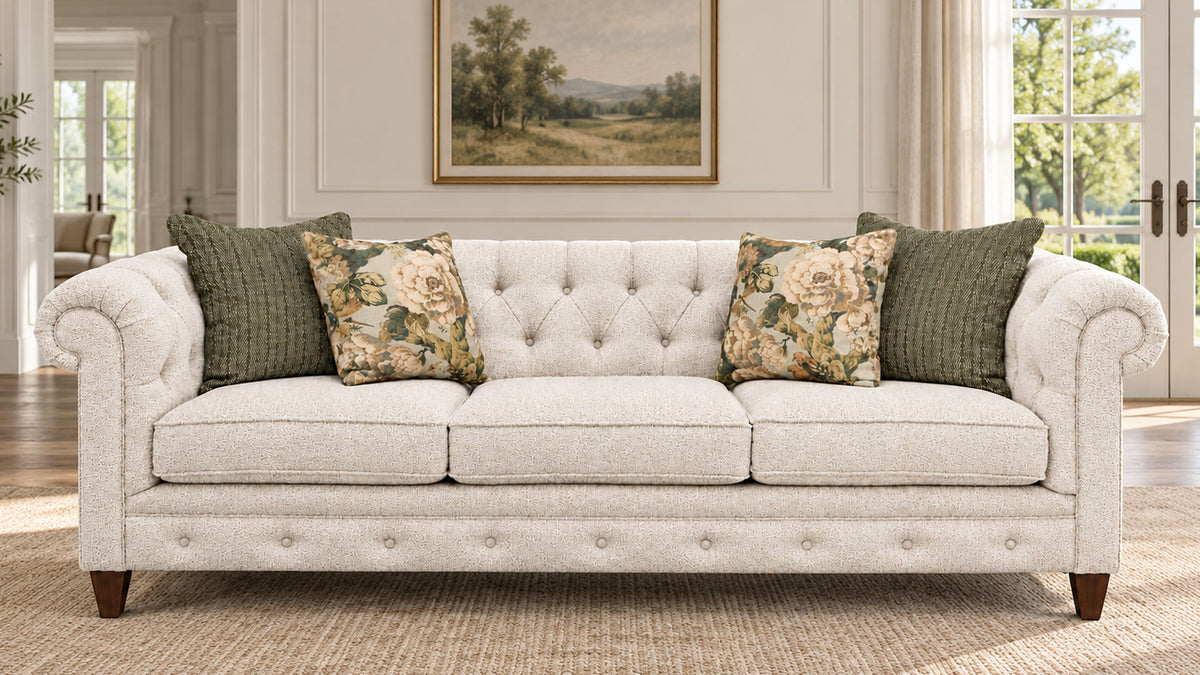 Cloud Nine Canvas Tufted Sofa with Performance Fabric | Gallery Furniture