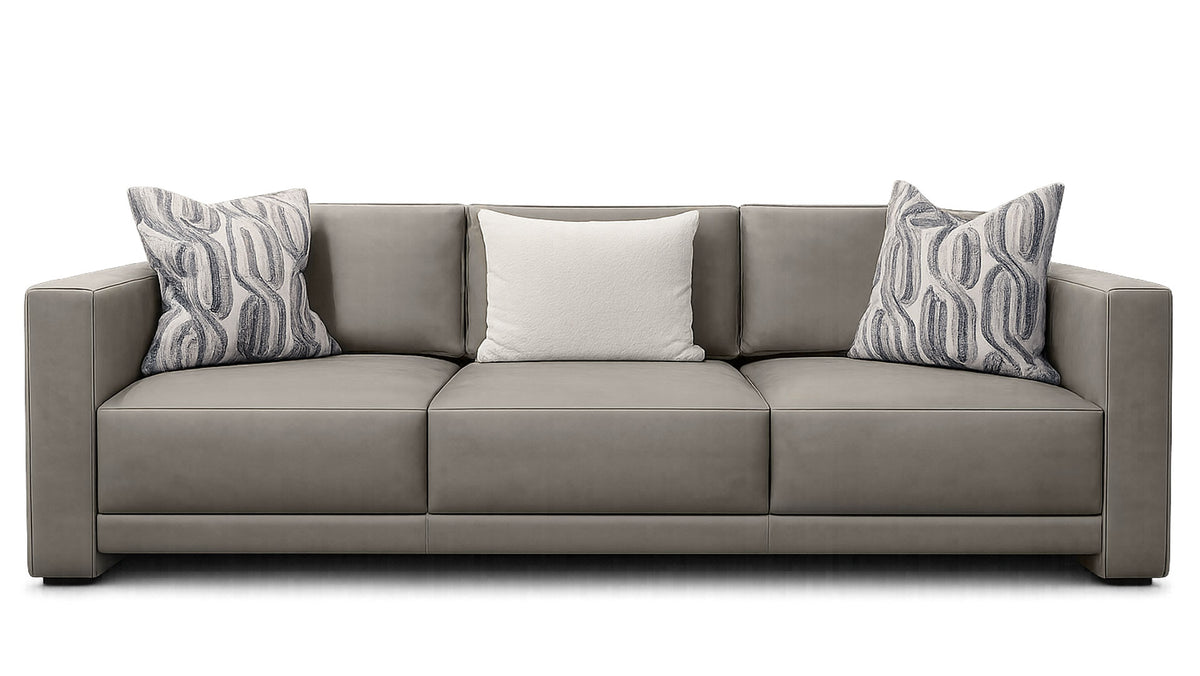 Silas El Paso Smoke Leather Sofa by Jonathan Louis | Made in USA | Gallery Furniture