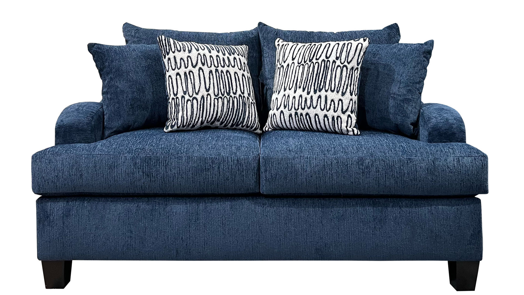 Suave Navy Loveseat | Made in USA | Gallery Furniture