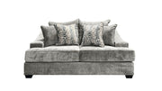 Gallery Furniture Designs Graphite Loveseat | Made in USA | Plush Grey Fabric