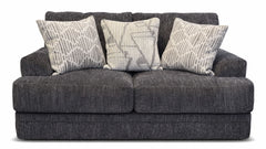 Tyson Mineral Gray Loveseat – Coil Cushion Couch | Gallery Furniture
